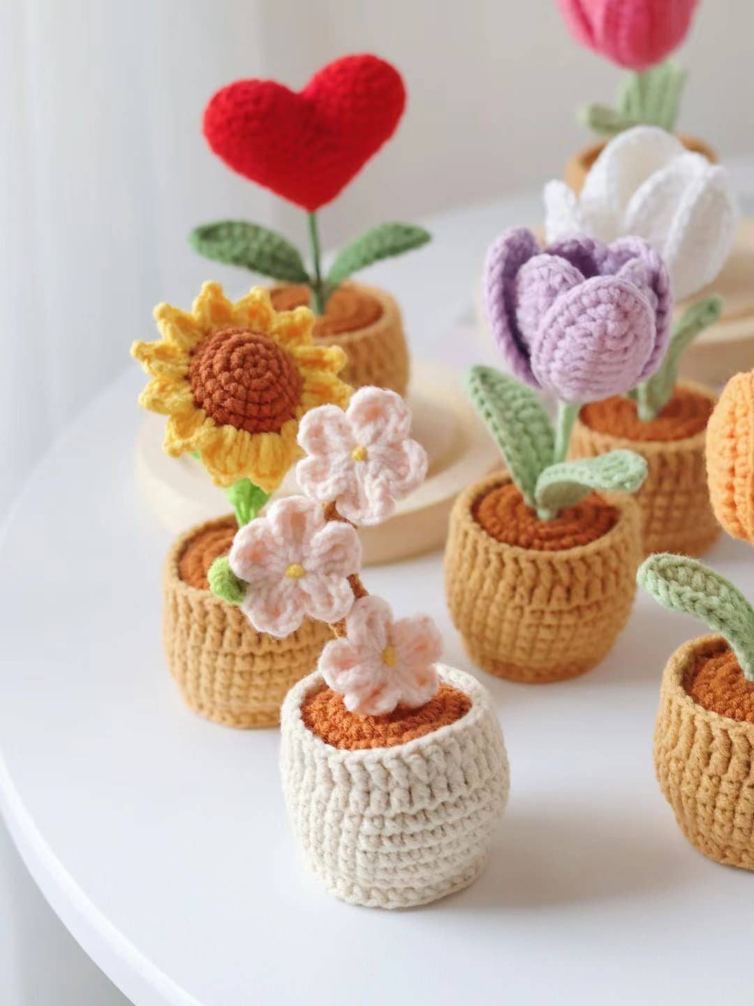 Anh2 LTD - Wholesale Decorative Tabletop Object - Crochet Flower Plant Pot, Office Desk Decor, Home Decoration9