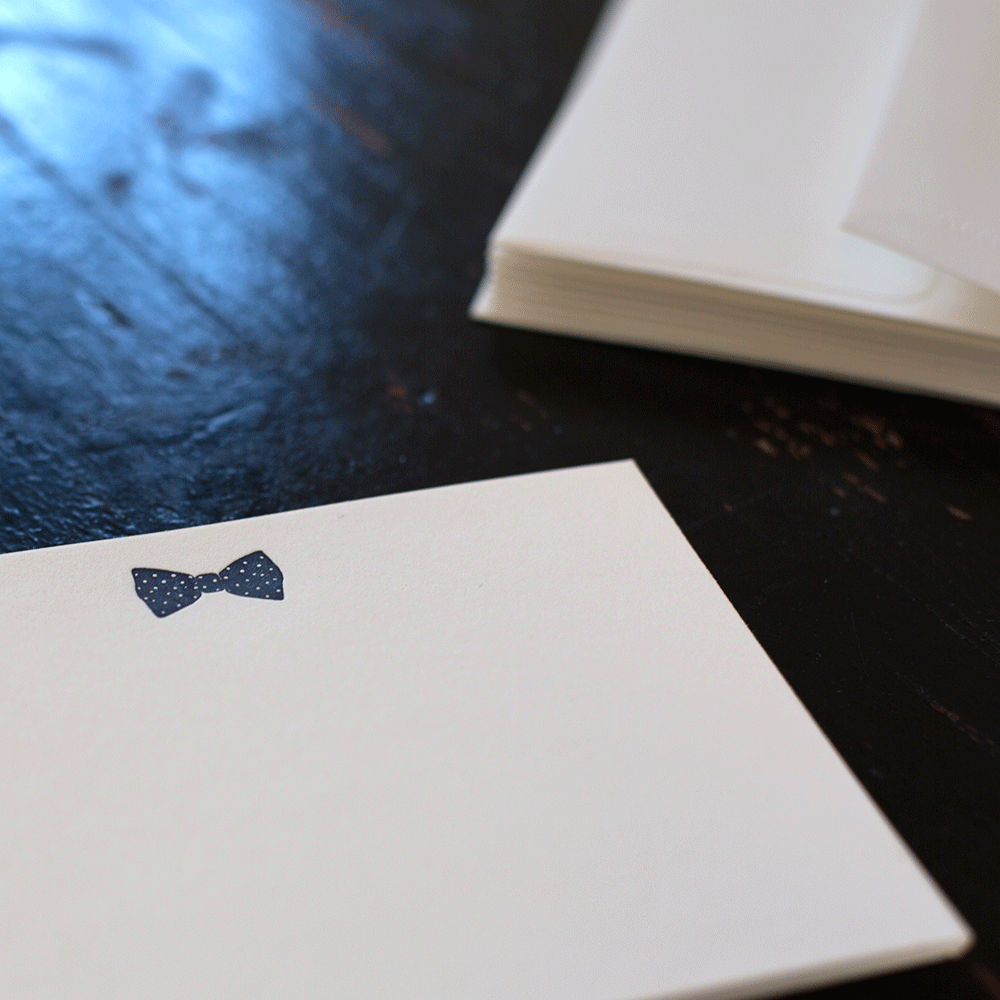Ancesserie Letterpress – wholesale Stationery/notecard set – Bow Tie Note Cards1