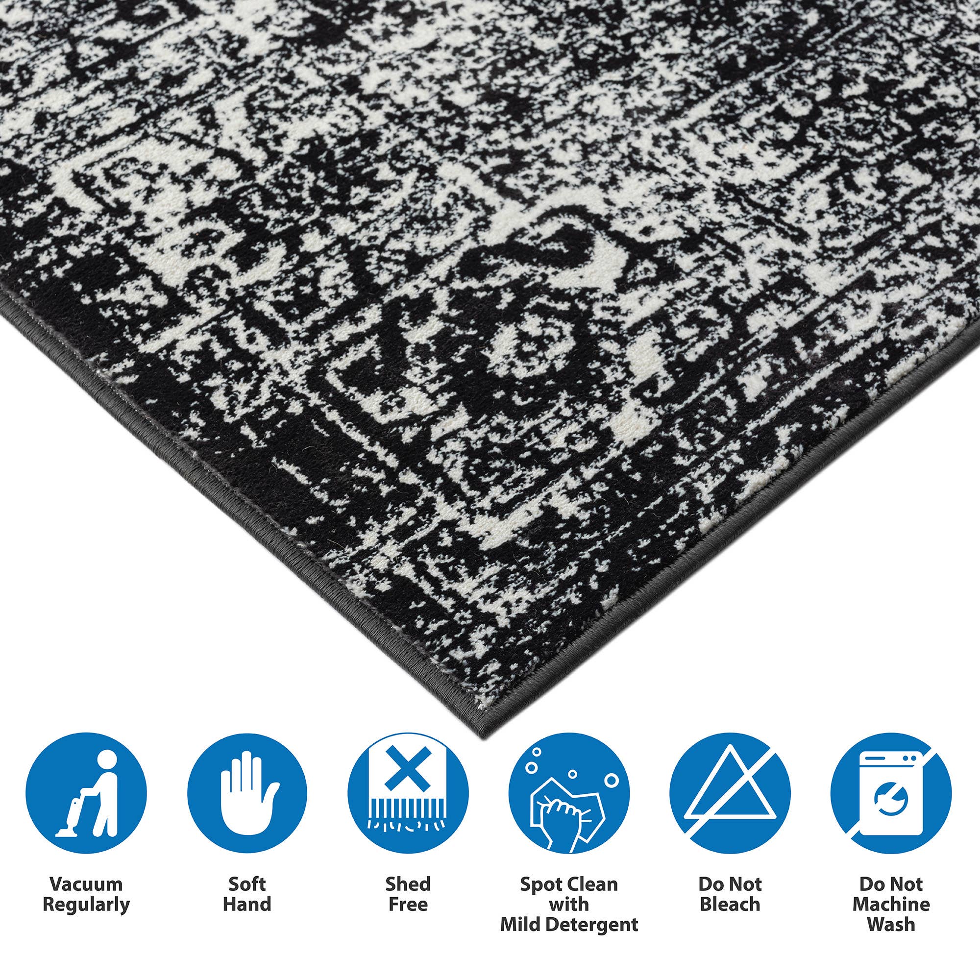 Olliix - Wholesale Area Rug - Distressed Vintage Persian Woven Area Rug/Runner, Black10