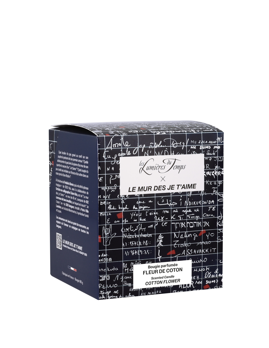 Les Lumières du Temps - Wholesale Jar/Filled Candle - Candle The Wall of I Love You 180 g Cotton Flower2