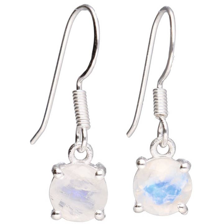 Faceted moonstone earrings in 925 sterling silver for wholesale by Vives de la Cortada S.L