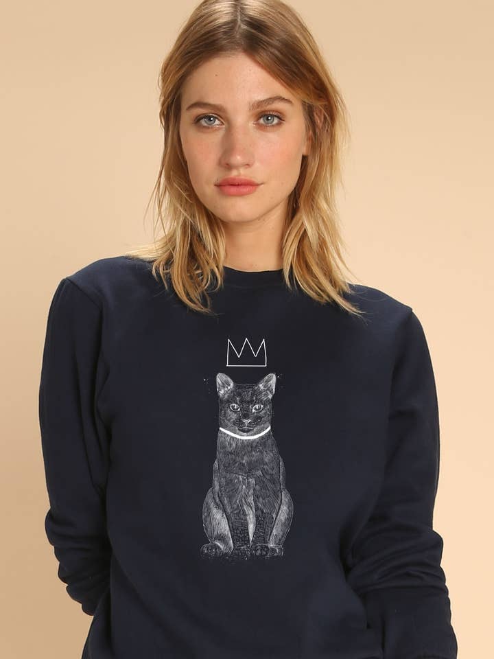 KING OF EVERYTHING MARINEBLAUW SWEATSHIRT VOOR DAMES voor wholesale door Wooop