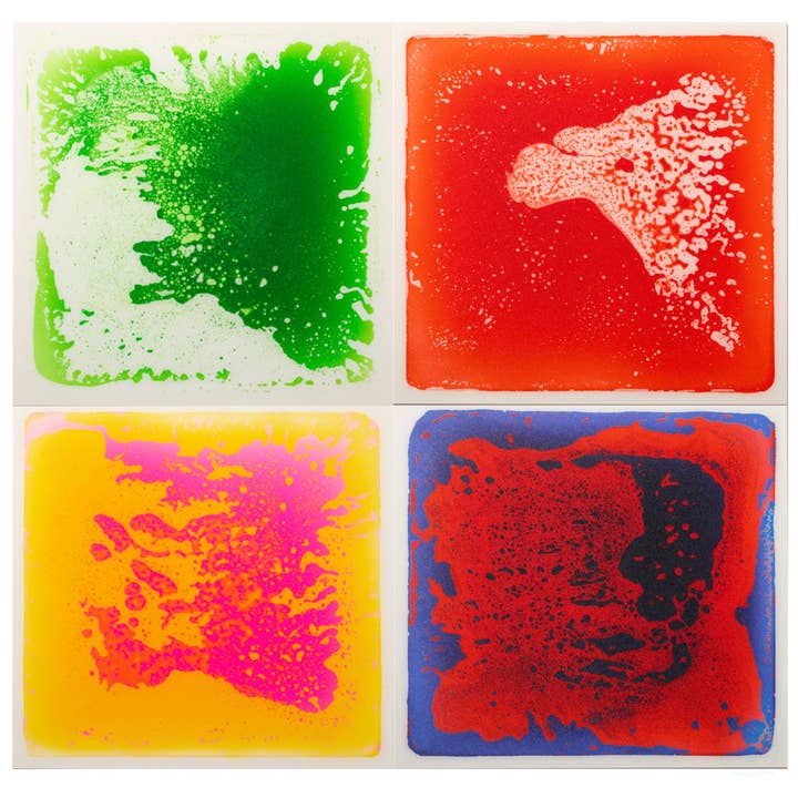 Quickway Imports - Wholesale Toy Set - Kids - Sensory Liquid Gel Floor Square Tiles, Kids Floor Mat, 4PacK