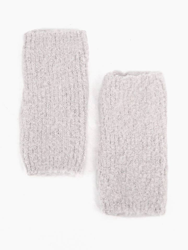 Alexa Textured Wrist Warmers - Light Grey, Knitted for wholesale by Sarta Accessories
