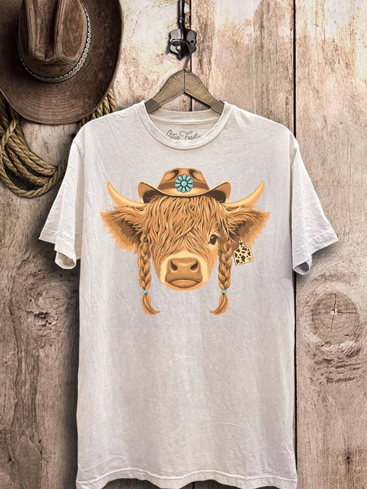 Lotus Fashion Collection - Wholesale Screen Printed T-Shirt - Women's - Highland Cow Graphic Top7
