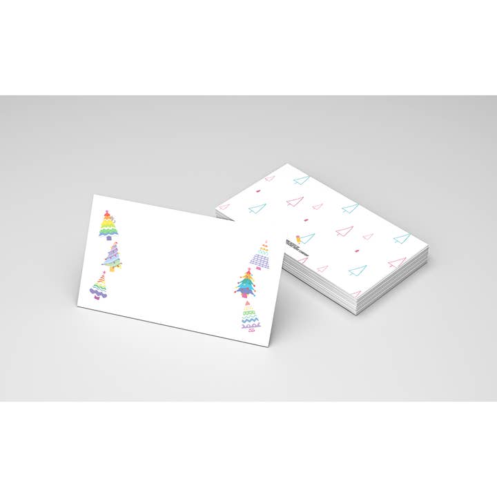 Rainbow Christmas Trees Mini Notes (little notes, tiny notes, lunch box notes) for wholesale by Shemazing Designs