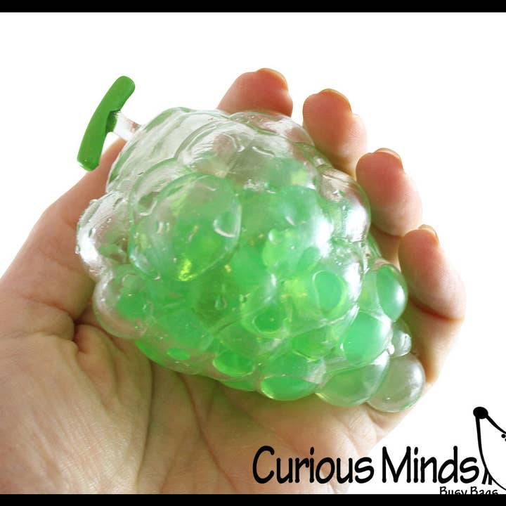 Curious Minds Toys - Vendita all'ingrosso Palla sensoriale - Neonati - 1 pallina antistress riempita con perline d'uva, frutta e acqua, S