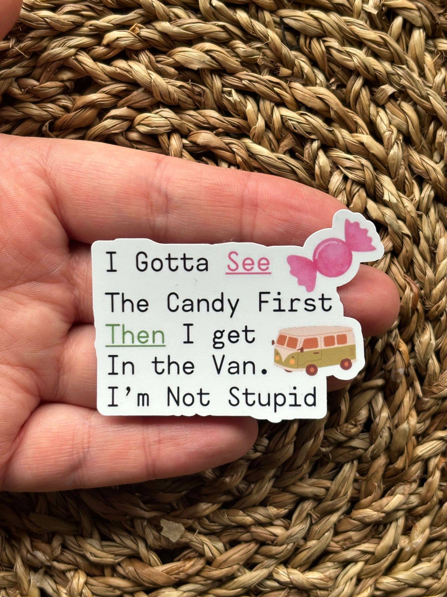 Nordic Book Adventure - Wholesale Phone & Laptop Stickers - Candy Before I Get in The Van Sticker 1