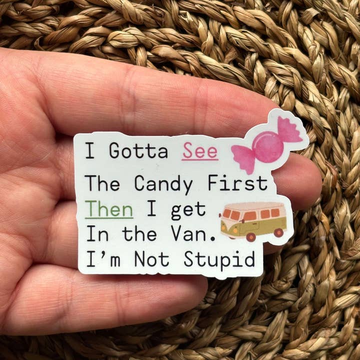 Nordic Book Adventure - Wholesale Phone & Laptop Stickers - Candy Before I Get in The Van Sticker 1