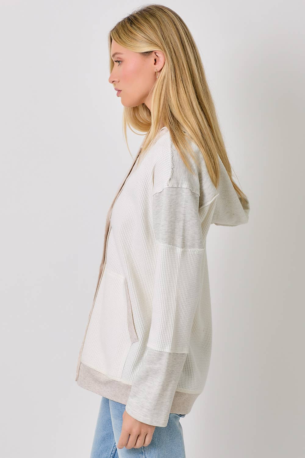 Mystree - Wholesale Cardigan - Women's - 60553 Color Block Hoodie Cardigan17