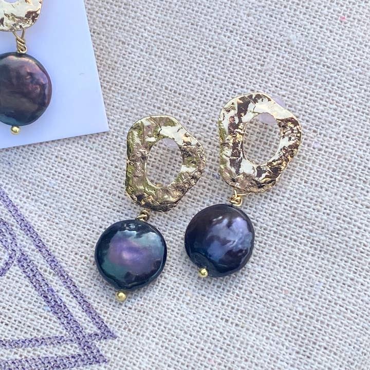 BRINCOS DE PÉROLA BAROQUE AZUL CLÁSSICO Brincos por atacado de Coconut Quartz