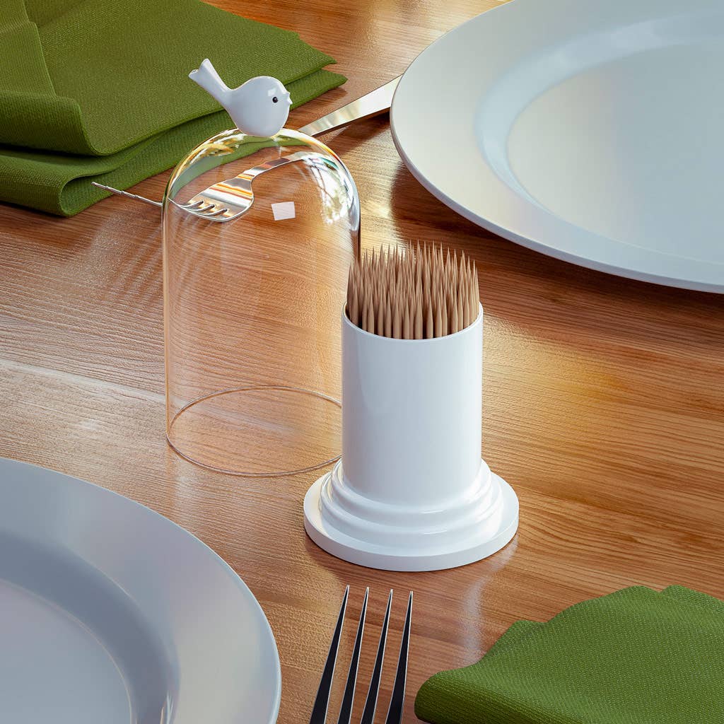 Balvi - Vendita all'ingrosso Set di utensili da cucina - Porta stuzzicadenti e dispenser per cotton fioc Birdie in ABS3