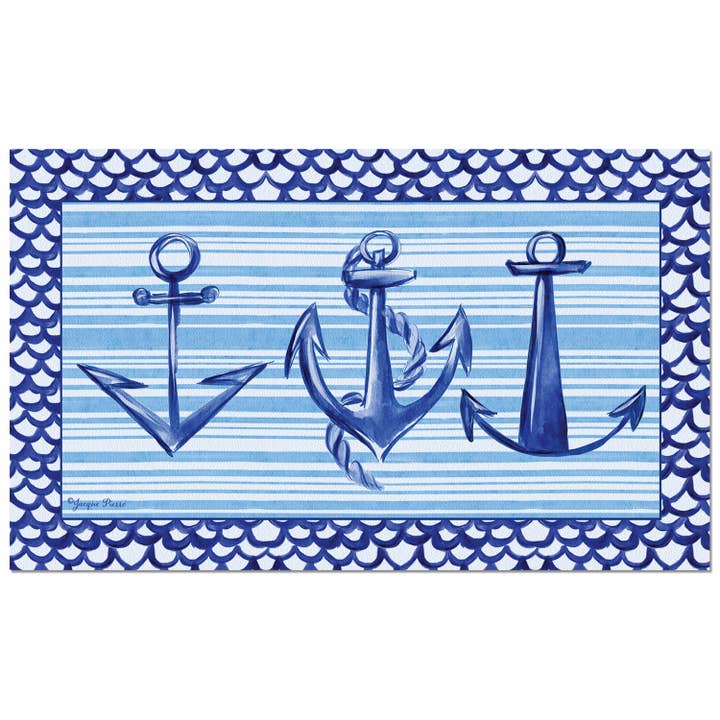 "Anchors Away" Indoor/Outdoor Entryway Floor Mat for wholesale by CounterArt/Highland Home/Thirstystone