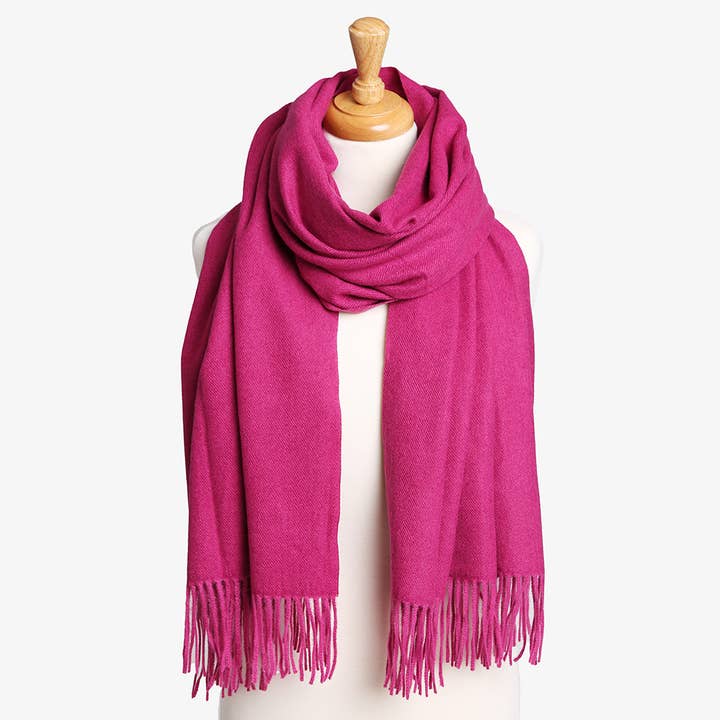 Sensibling Corp. - Wholesale Scarf - Women's - Solid Oblong Scarf with Tassels6
