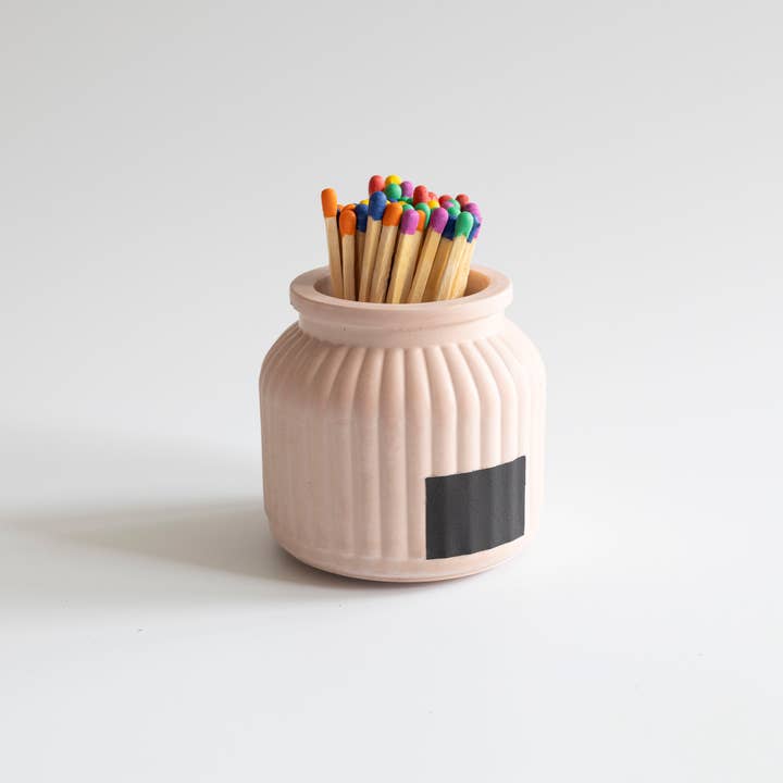 Concrete Match Holder –Apothecary 3-Inch Rainbow Matches for wholesale by Tenn Prairie