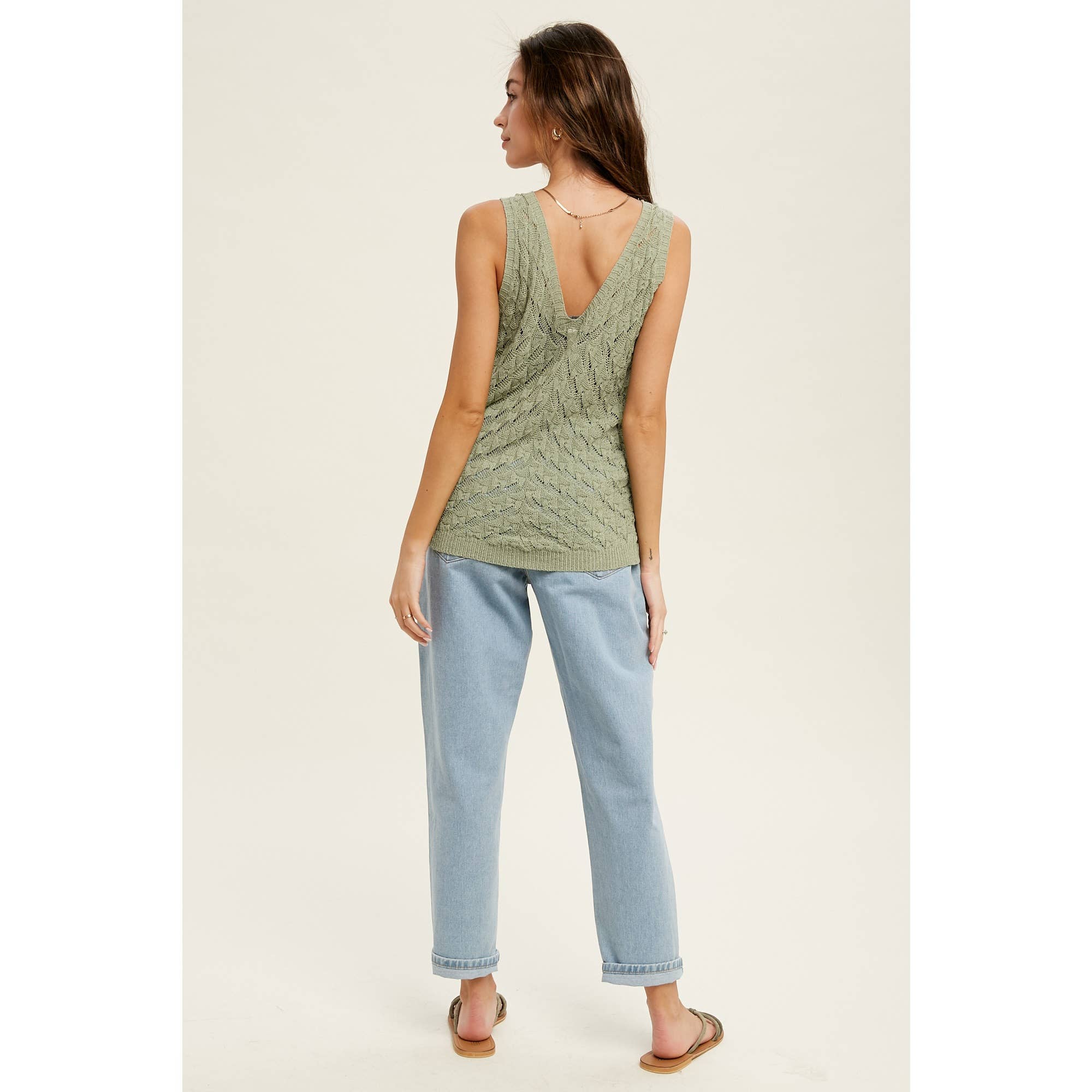 Wishlist Apparel - Vendita all'ingrosso Maglione tricot - Donna - CANOTTA IN MAGLIA A FANTASIA TRASPARENTE / WL19-35017