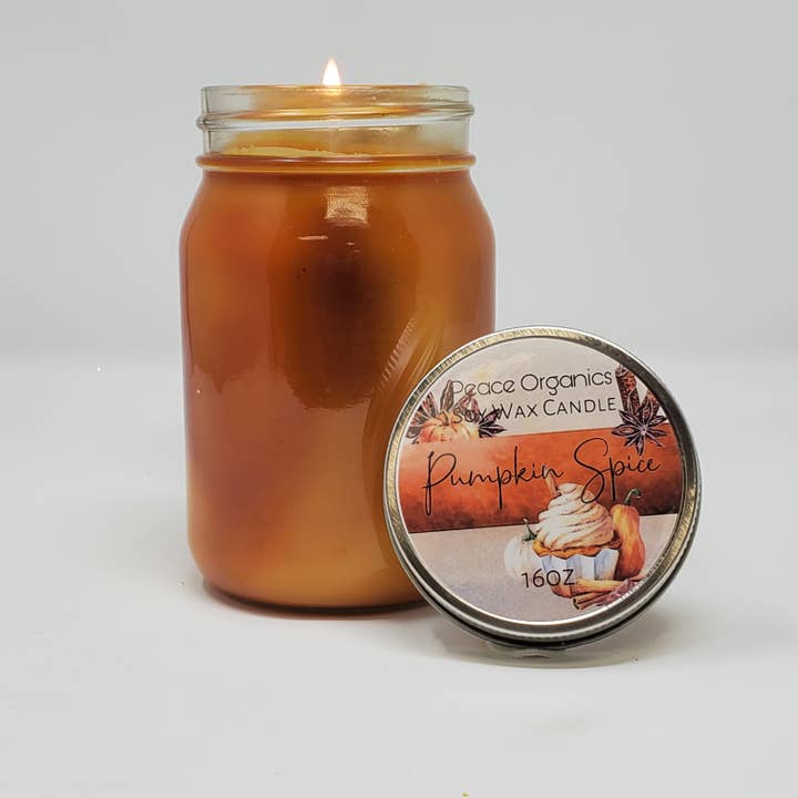 Bougie épices à la citrouille 16 oz pour la vente par The Defiant Flame