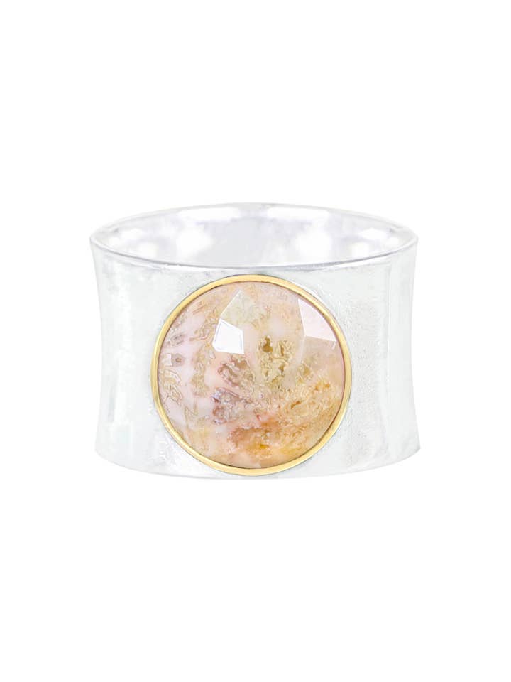 Lily Fossil 2-Tone Filled Wide Ring - SF for wholesale by Zoey Simmons