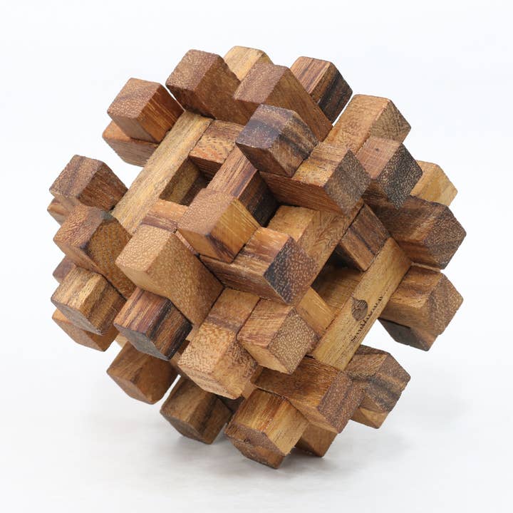 Double Lock-a-Ball: Wooden STEM Puzzles for Kids - Educational and Challenging Brain Games for wholesale by SMI Designs Wooden Puzzles