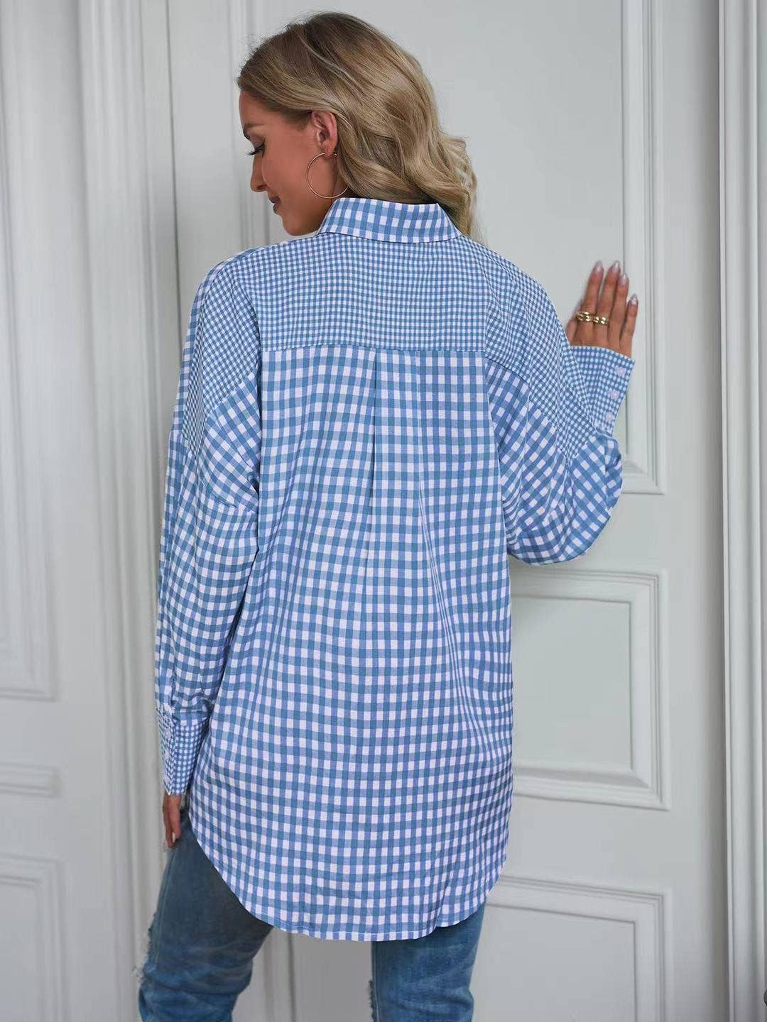 Miss Sparkling - Wholesale Button Down Shirt - Women's - Plaid button up top4