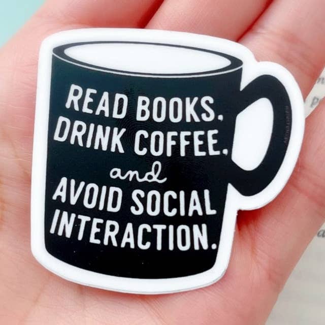 Mini Read Books Drink Coffee Sticker for wholesale by My Secret Copy
