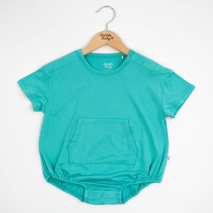 Bubble Baby - Wholesale Bodysuit (Non-Footed) - Baby - Turquoise | Short Sleeve Bubble Romper