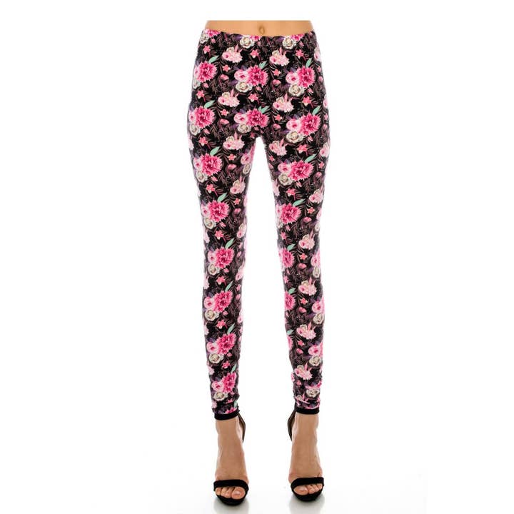 JHP Collection - Wholesale Fashion Leggings - Women's - WOMENS CASUAL MULTI COLOR BRUSHED FULL LEGGINGS