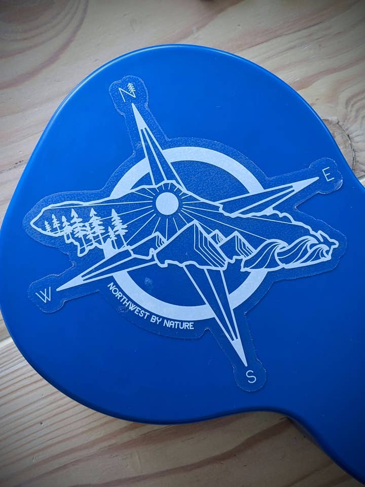 Vancouver Island Compass Transparent Sticker Decal for wholesale by Northwest By Nature