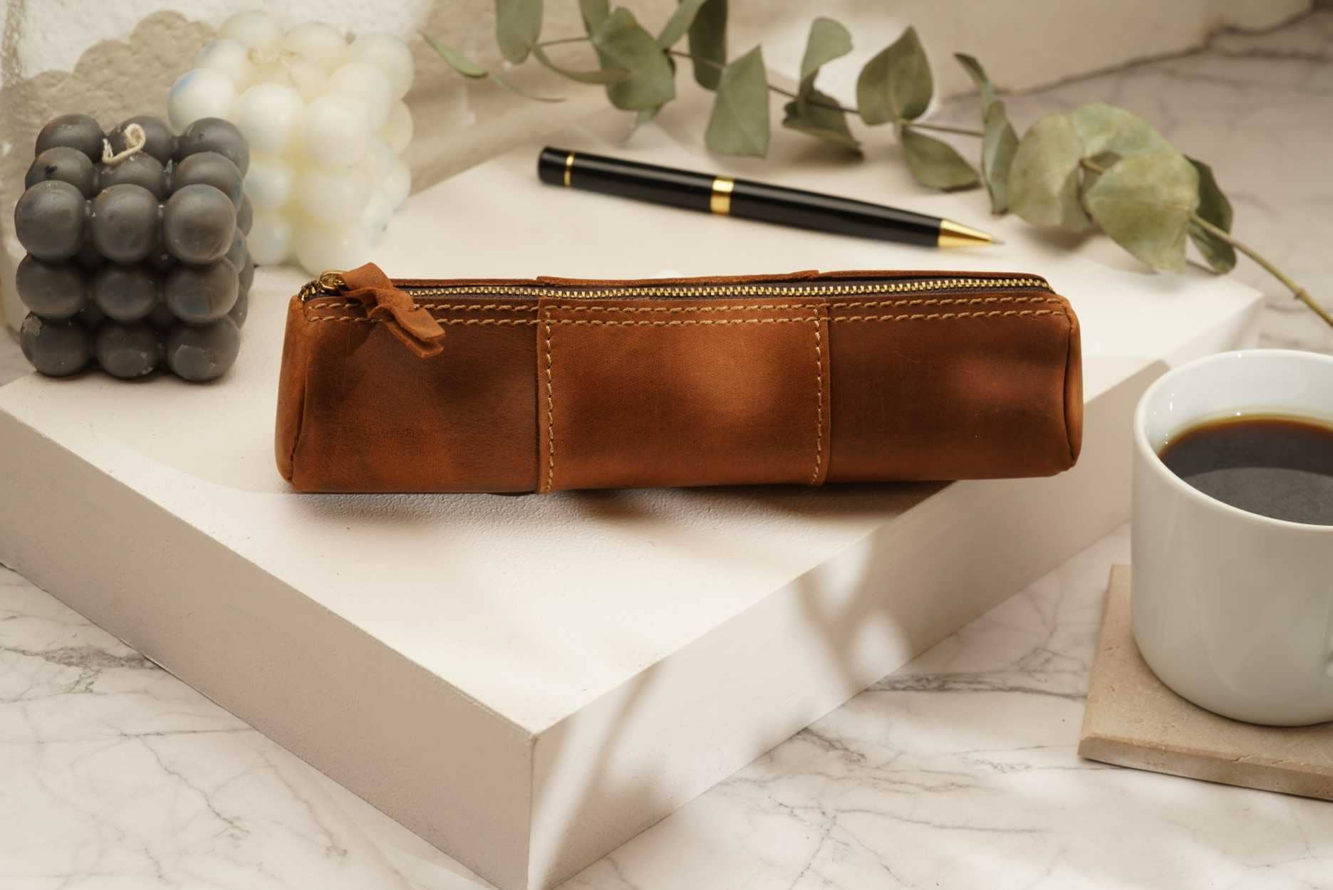 American Leather Goods - Wholesale Pencil Case/Pouch - Leather Pencil Case, Make-up Brush Holder, Pen Holder8