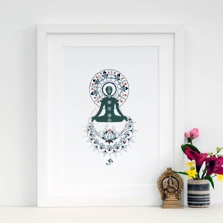 Yoga Art Print Lotus Pose for wholesale by Ant Design Gifts