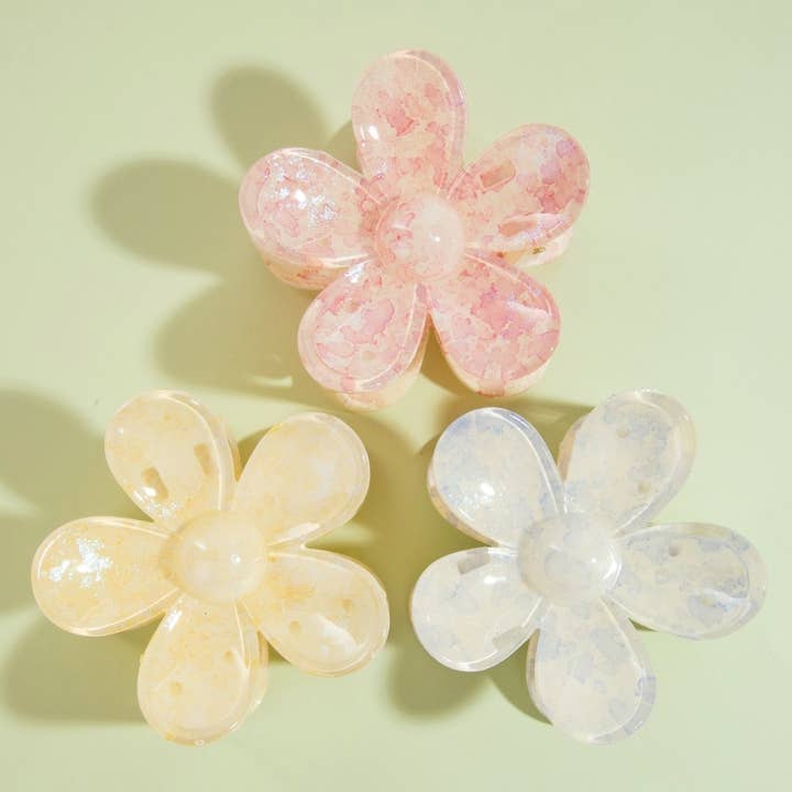 Set di 3 Grandi Fermagli per Capelli con Fiori Vivaci a Schizzo per la vendita all'ingrosso da parte di Collections by Fame Accessories