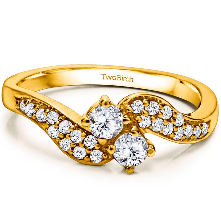 10K Gold & Diamonds Promise Ring TB-PR-0156-YG-E2E for wholesale by TwoBirch