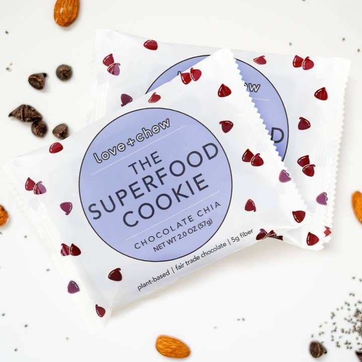 Love + Chew - Wholesale Cookie - CHOCOLATE CHIA - 2 OZ - BOX OF 12