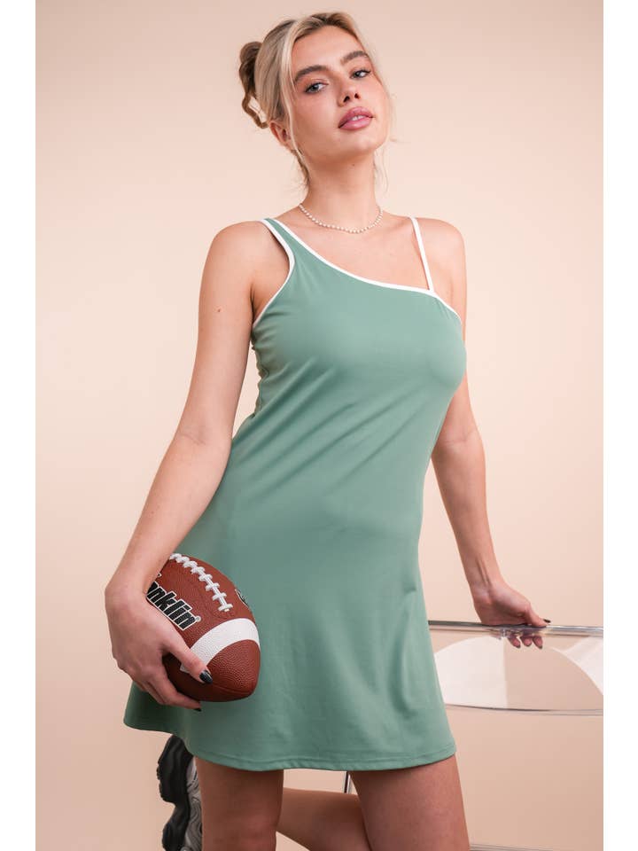 VERY J - Wholesale Athletic Dress - Women's - ND31660-Activewear Mini Dress with Inside Lining6