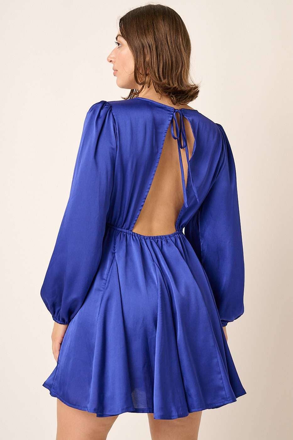 mittoshop - Wholesale Dress - Women's - PLUS SATIN CUT OUT BACK DETAIL MINI DRESS6