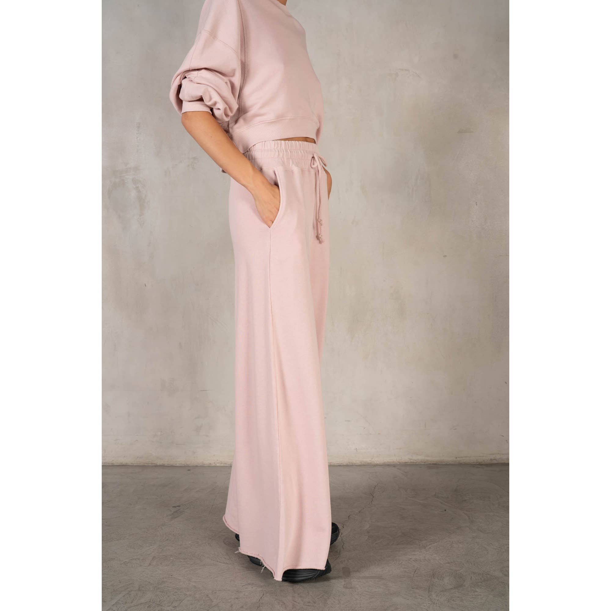 lalamia - Wholesale Pants - Women's - Matching Rib Wide Oversize Sweatpants36