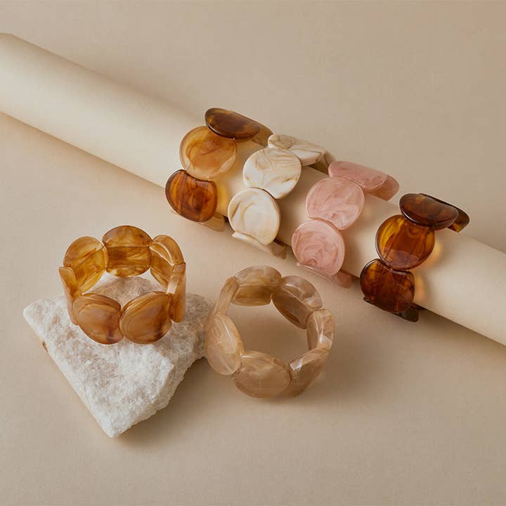 Dipped Shop - Wholesale Bangle Bracelet - Trendy Irregular Texture Acrylic Bangle Bracelet DP25E7676