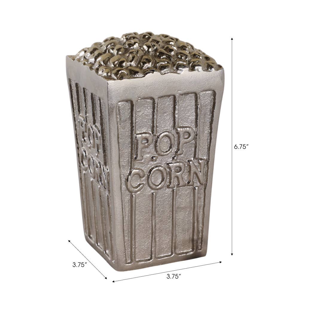 Sagebrook Home - Wholesale Decorative Figurine - Decorative Figurine - Silver Aluminum Popcorn Bucket, 7 in.2