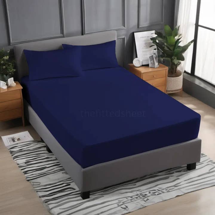 The Fitted Sheets – wholesale Fitted sheets – Blue Microfiber fitted sheet 10 Inches Deep 100% Polyester3