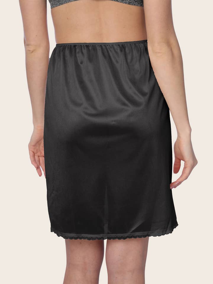 Isadora, Tipi toe, & James Fiallo - Wholesale Slip – Women's - Isadora Women Satin Half Slip Culotte Floral Lace Underskirt4