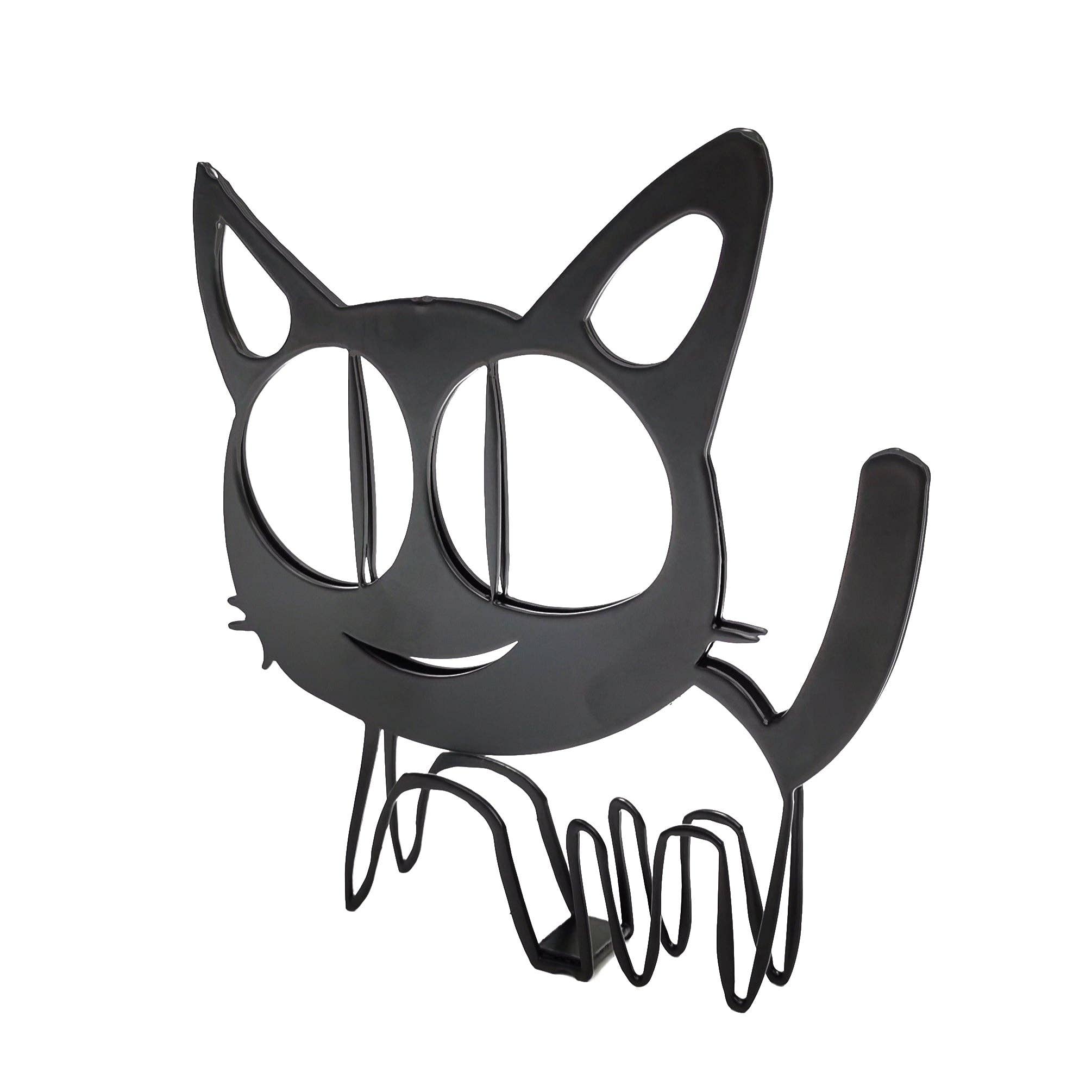 FIXTUREDISPLAYS – Engroshandel Pyntefigur – 4,6X4,9X0,4" Yndefuld Metal Kattekunst Moderne Interiører med Elegance 21940-800