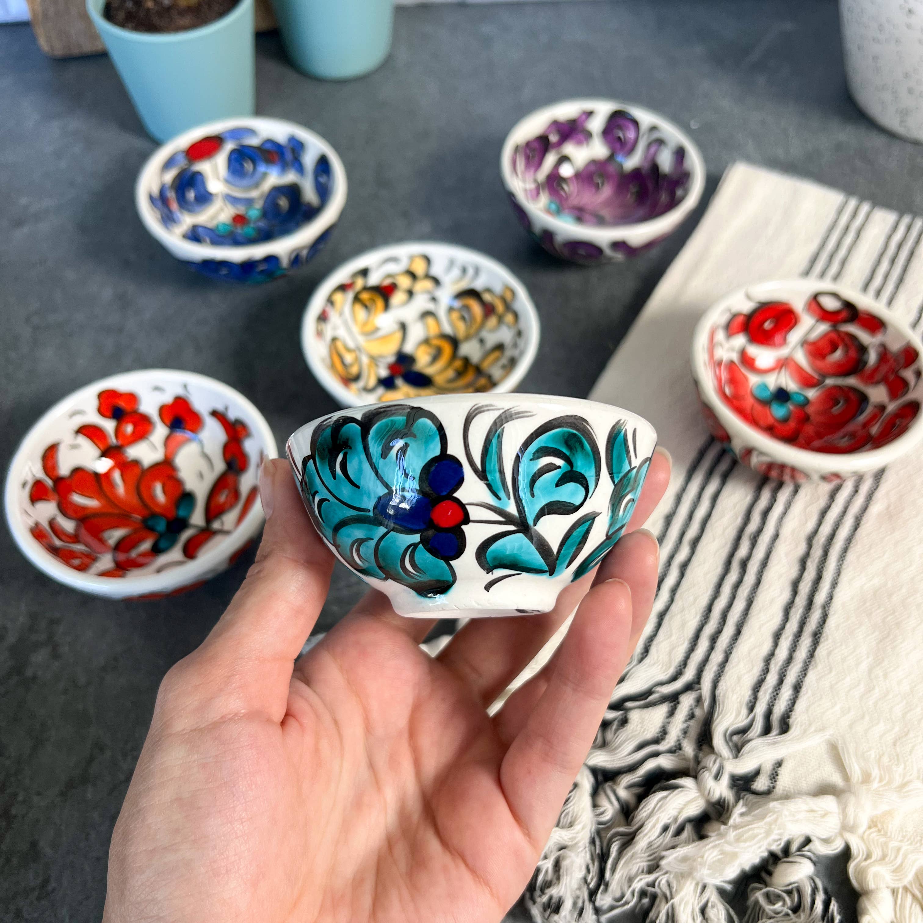 Umays Boho - Wholesale Bowl - Handpainted Ceramic Bowl, Cute Bowls, Trinket Dishes1