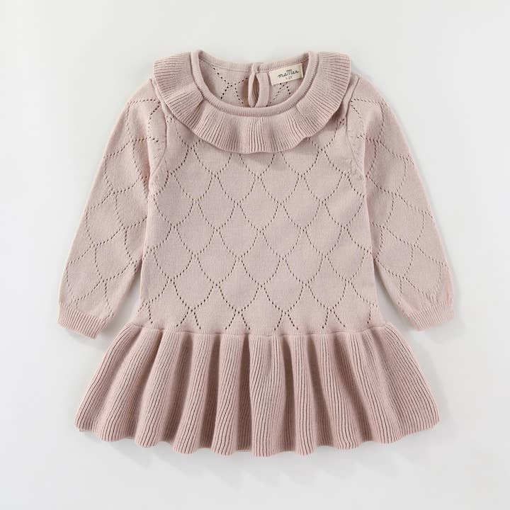 Anika knitted dress - 100% cotton: 1Y, 2Y, 3Y, 4Y, for wholesale by MaMer