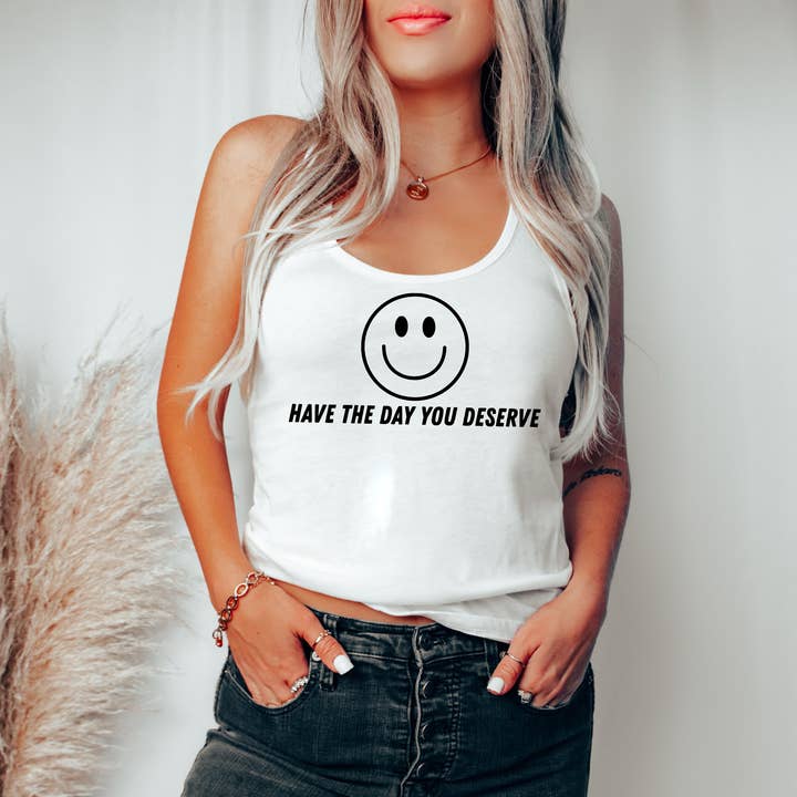 Haben Sie den Tag, den Sie verdienen Smiley Face Damen Tank Top 007 für den Großhandel von 208T2.0