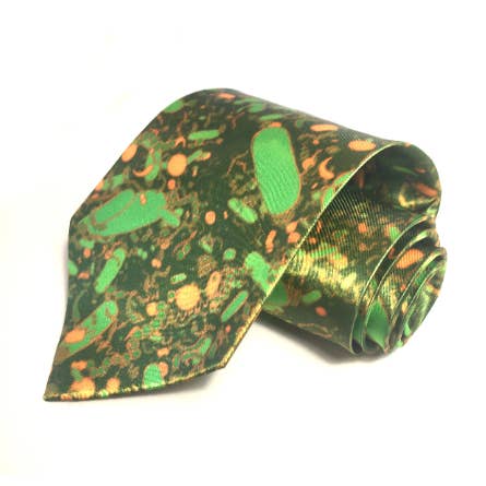 Groene stropdas met bacteriën (tweezijdig) voor wholesale door Vivid Biology