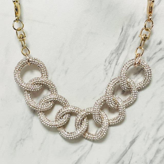 Crystal Pave Link Bag Chain-Statement Purse Accessory for wholesale by Anita K By Blushing Pink