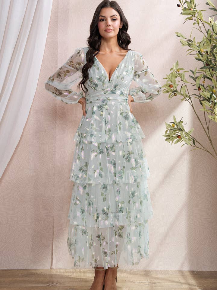 Floral Print Midi Dress for wholesale by Rosemore Couture