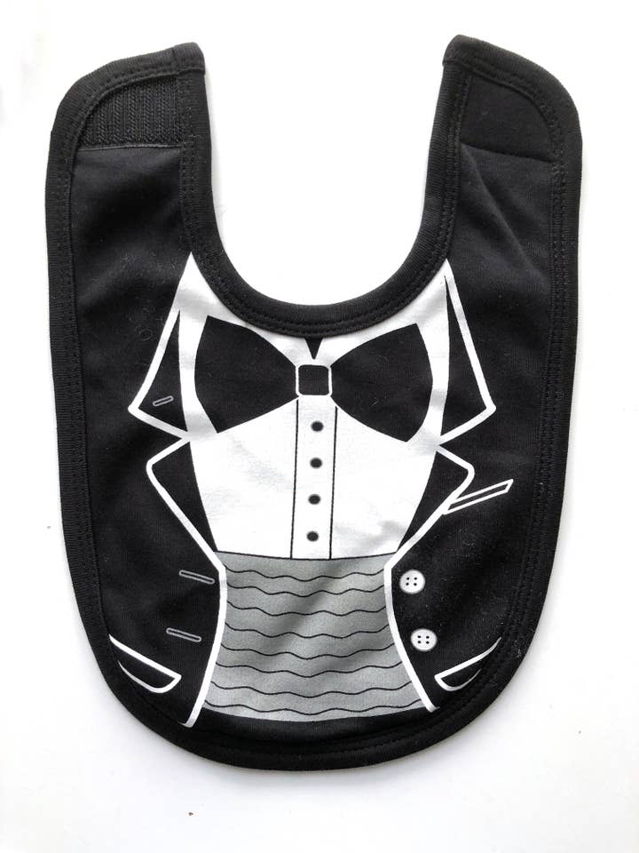 Babador Tiny Tux - Black por atacado de Sara Kety Baby & Kids