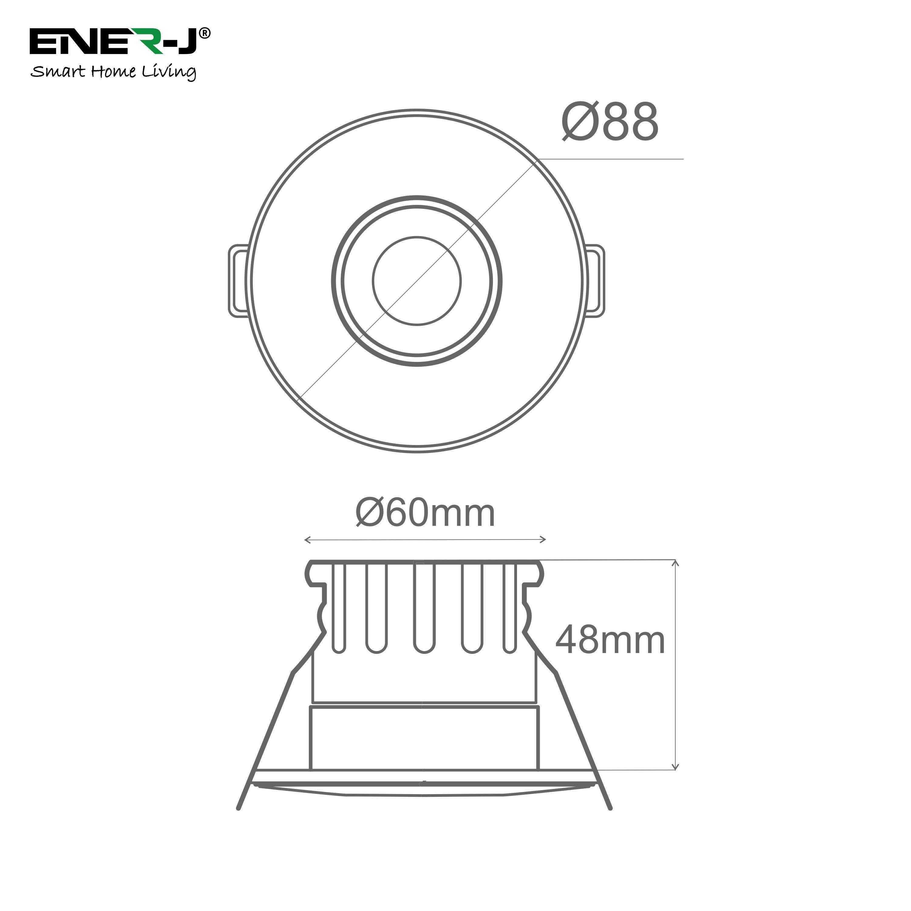 ENER-J – wholesale Light bulb/puck – Smart Fire Rated Downlight 8W CCT & Dimming IP656