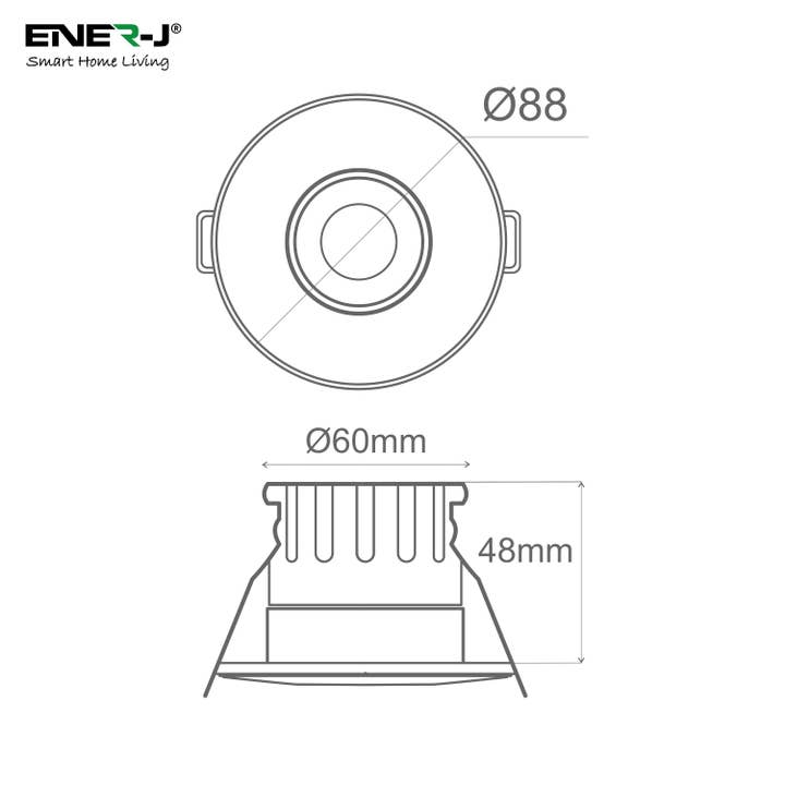 ENER-J – wholesale Light bulb/puck – Smart Fire Rated Downlight 8W CCT & Dimming IP656